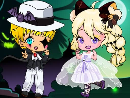 Capture d'écran de Halloween Chibi Couple