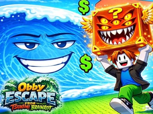 Capture d'écran de Obby Escape from Tsunami Brainrot