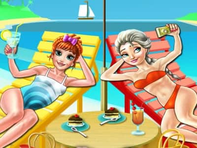 Capture d'écran de Elsa and Anna Beach Selfie
